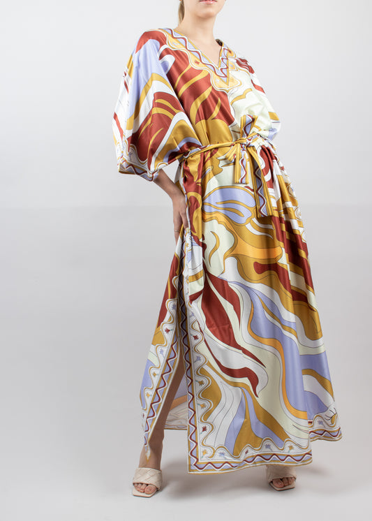 EP Luxury vestido estampado dorado
