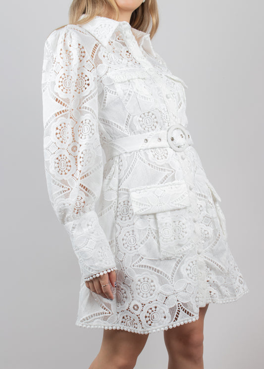 EP Luxury vestido tejido cargo blanco